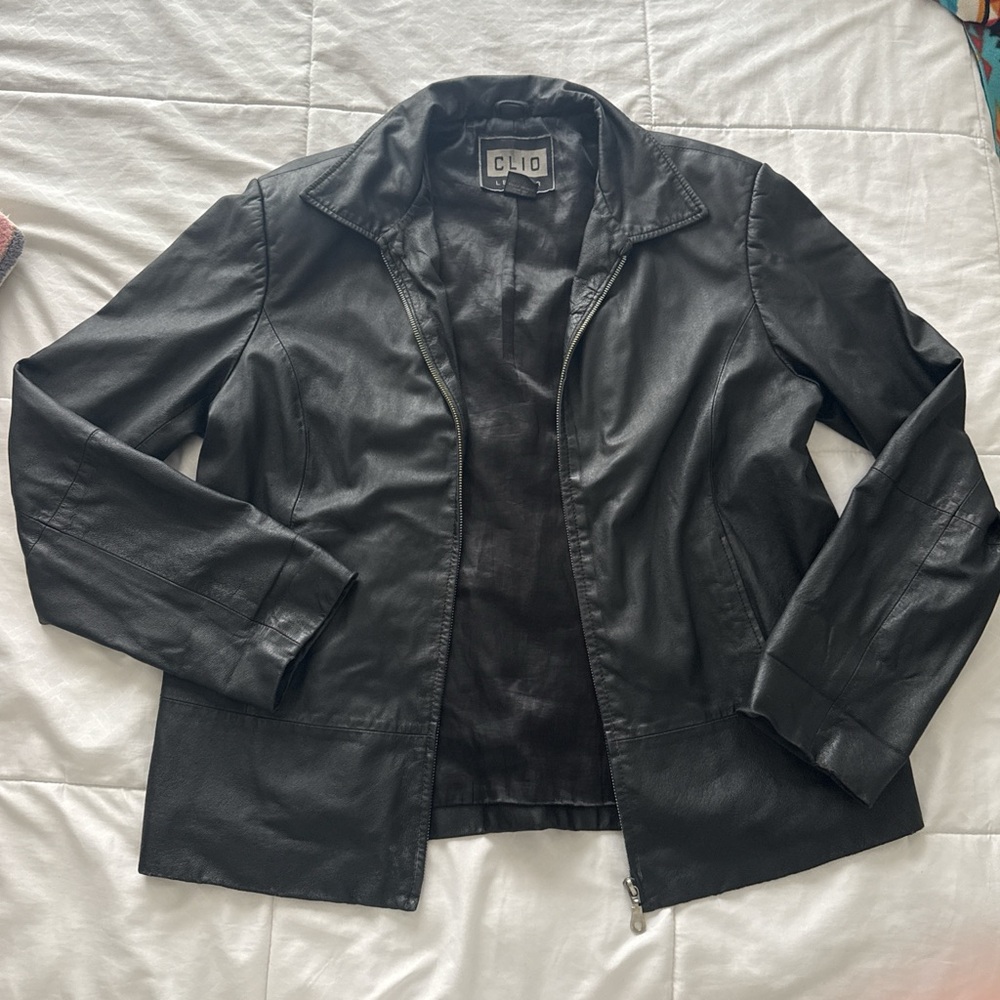 Clio Black Leather Jacket Outerwear
